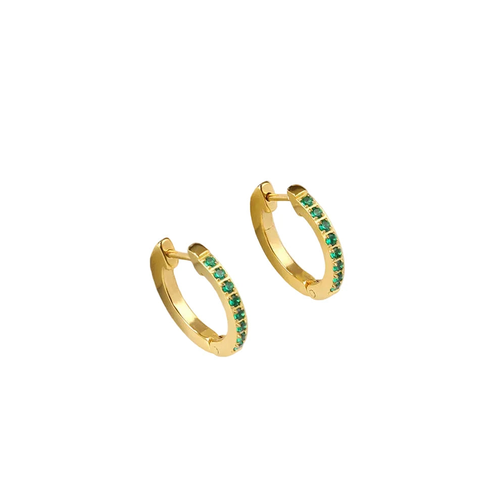 ROUND DIAMOND EARRING- GREEN