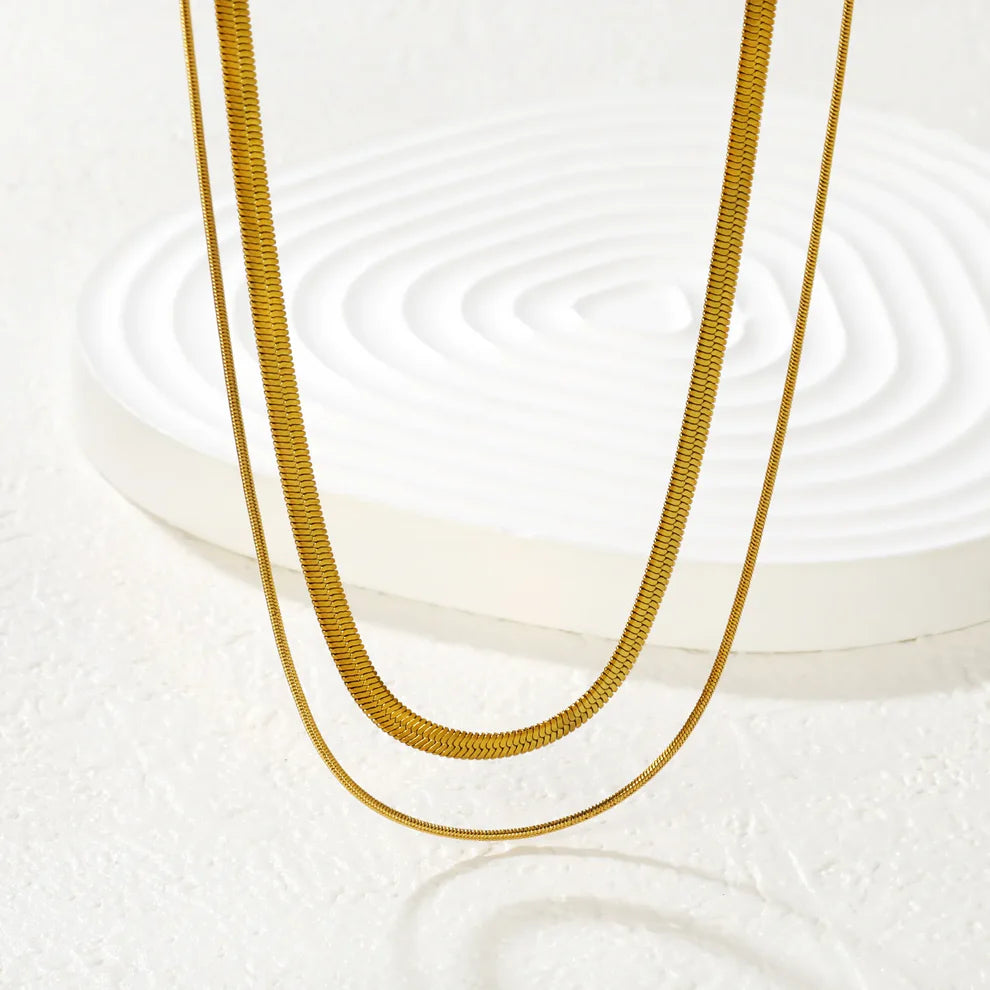DOUBLE LAYER SNAKE SKIN NECKLACE