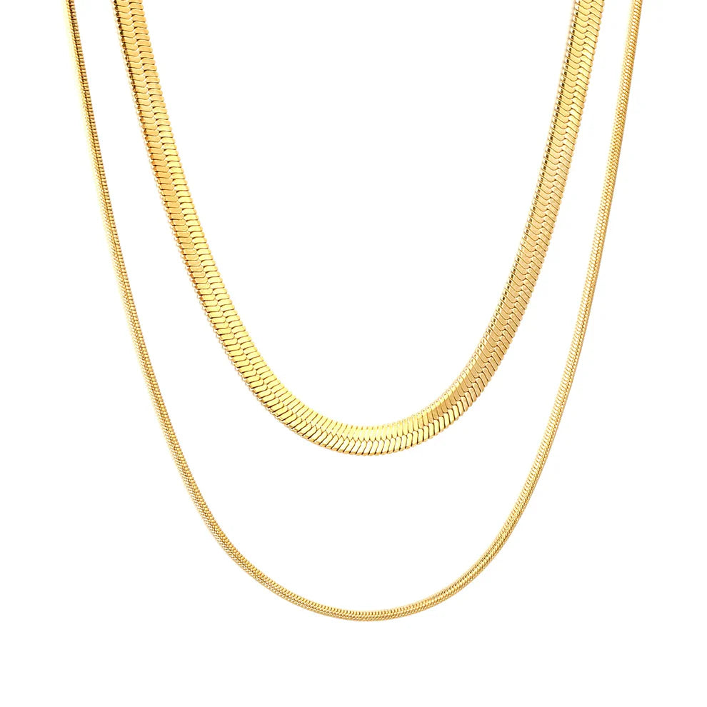 DOUBLE LAYER SNAKE SKIN NECKLACE