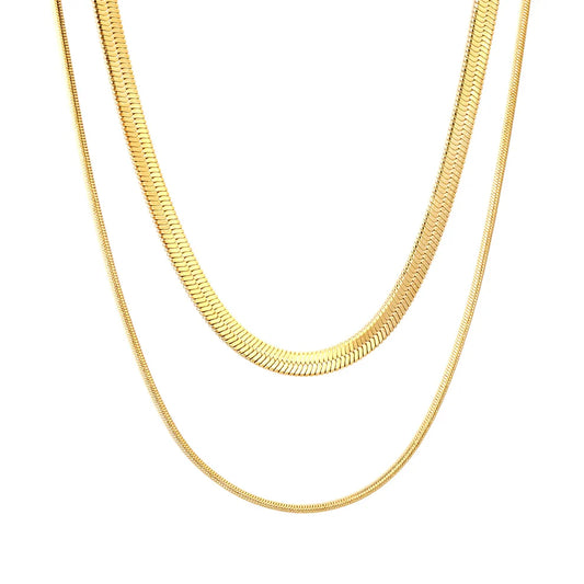 DOUBLE LAYER SNAKE SKIN NECKLACE